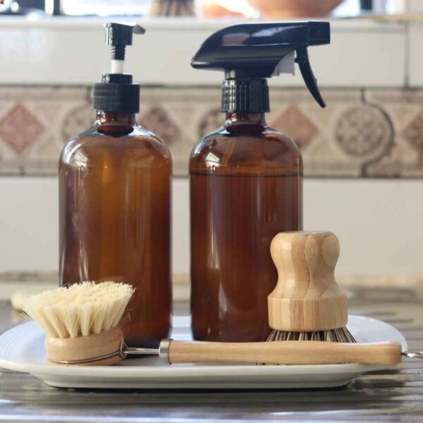 Amber Spray glass bottle