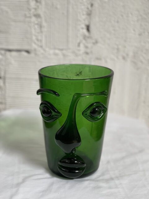 Face Vase - Dark Green