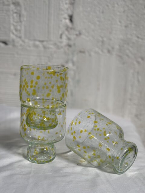 Madoadoa stackable glasses - yellow