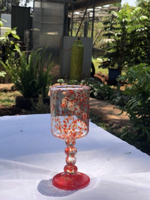 Madoadoa wine glass - Yellow